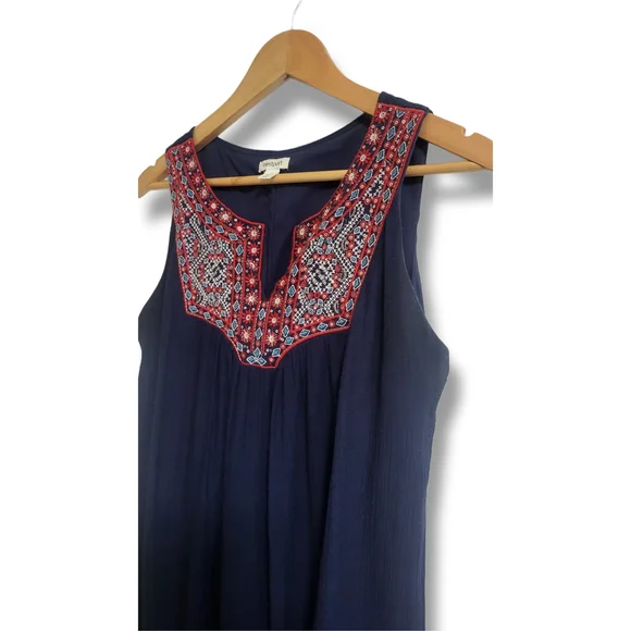 🌿Westport Petites Womens Small Embroidered Sleeveless Lined Boho Dress🌻 - Picture 4 of 12